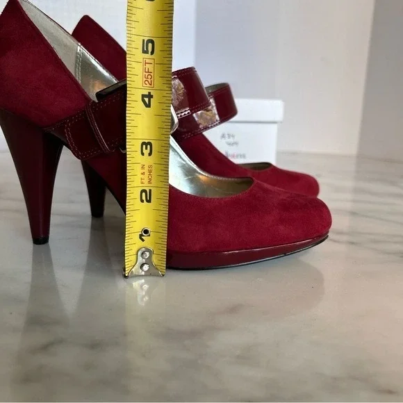 Style Co Womens Cherry Red Suede Mary Jane Patent Leather Shoes Size 7 M - Picture 7 of 16